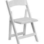 White Padded Folding Chair