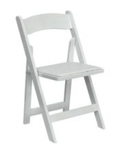 White Padded Folding Chair