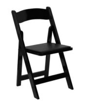 Black Padded Folding Chair