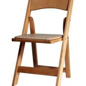 Natural Padded Folding Chair