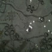 Black Ribbons & Sequins Linen