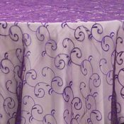 Plum Embroidered Organza Overlay