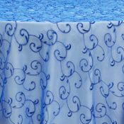 Royal Blue Embroidered Organza Overlay