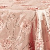 Blush Rosette Sequin Linen