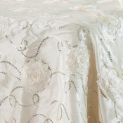 Ivory Rosette Sequin Linen