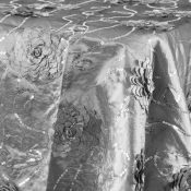 Silver Rosette Sequin Linen