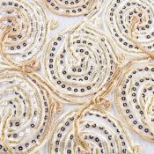 Champagne Sequined Ribbons Overlay