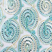 Turquoise Sequined Ribbons Overlay