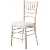 White Wash Chiavari Chair with Cushion
