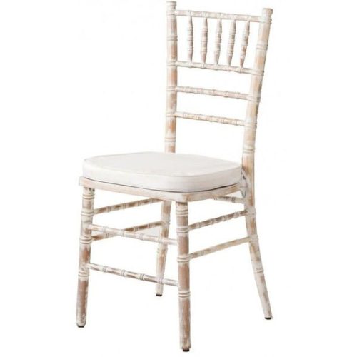 White Wash Chiavari Chair with Cushion