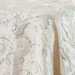 Ivory Rosette Sequin Linen