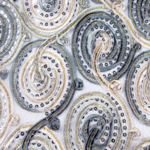 Silver Sequined Ribbons Overlay