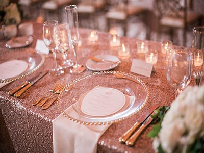 Tabletop and charger plate rentals