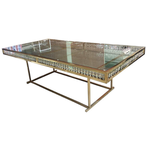 gold chandelier table rental