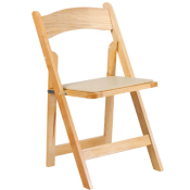 Natural Padded Folding Chair
