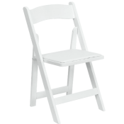 White Padded Folding Chair