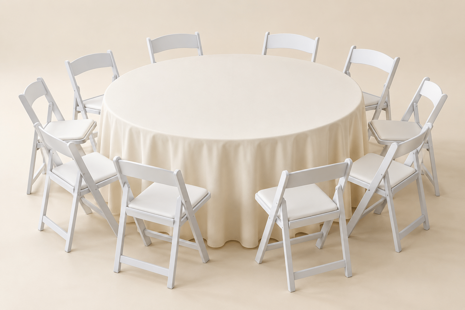 Bronze party rental package with coordinated table, chairs and linens