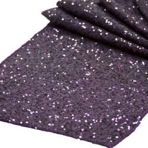 Eggplant Sequins Table Runner