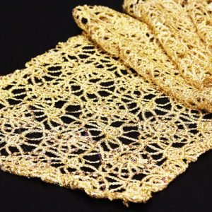 Gold Studded Lace Table Runner