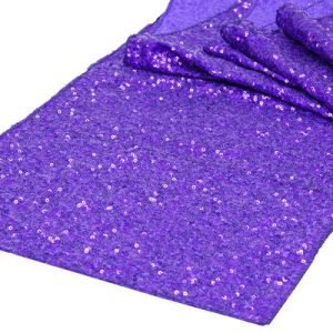 Purple Sequins Table Runner