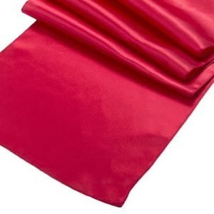 Apple Red Satin Table Runner
