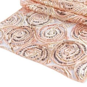 Blush Sequined Ribbons Table Runner