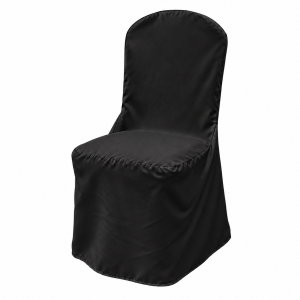 Black polyester banquet chair cover