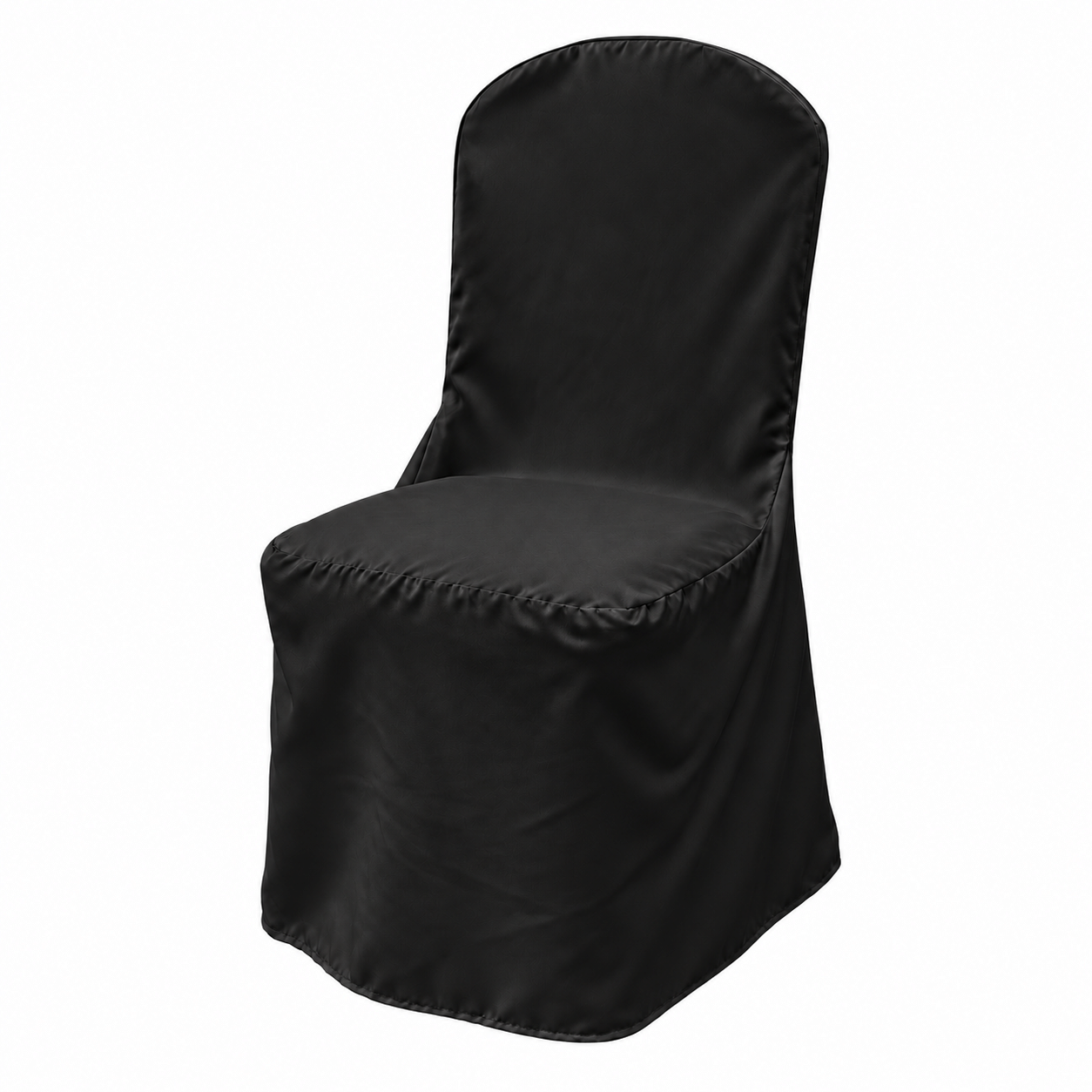 Black polyester banquet chair cover
