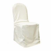 Ivory polyester banquet chair cover