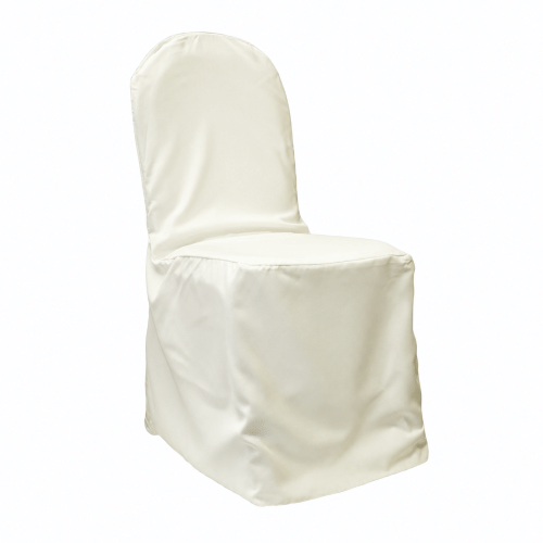 Ivory polyester banquet chair cover