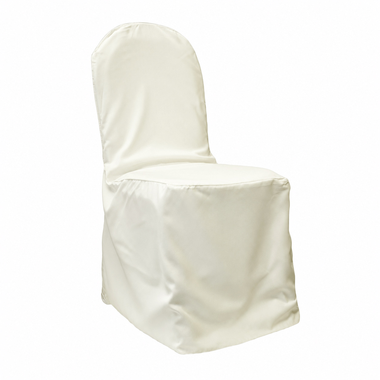 Ivory polyester banquet chair cover