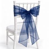 Navy Organza Sash