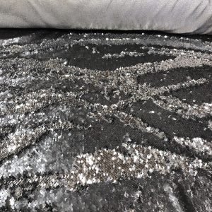 Silver Flip Sequins Linen