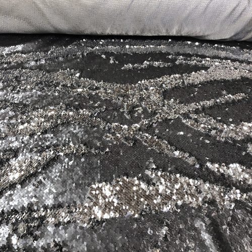 Silver Flip Sequins Linen