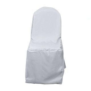 Silver Polyester Banquet Chair Cover
