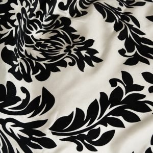Black & Ivory Damask Linen
